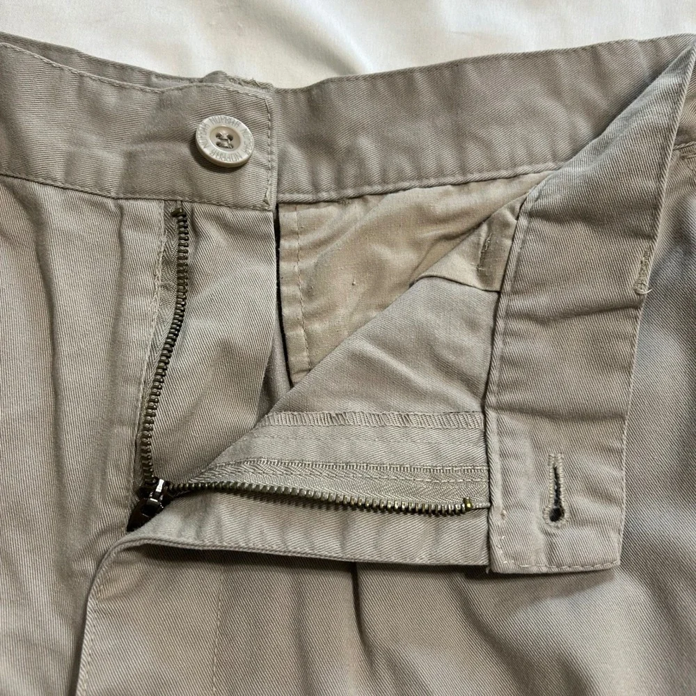 Y2K No Fear Mens Khaki Chino Shorts Embroidered Logo Skate Casual Tan Size 40